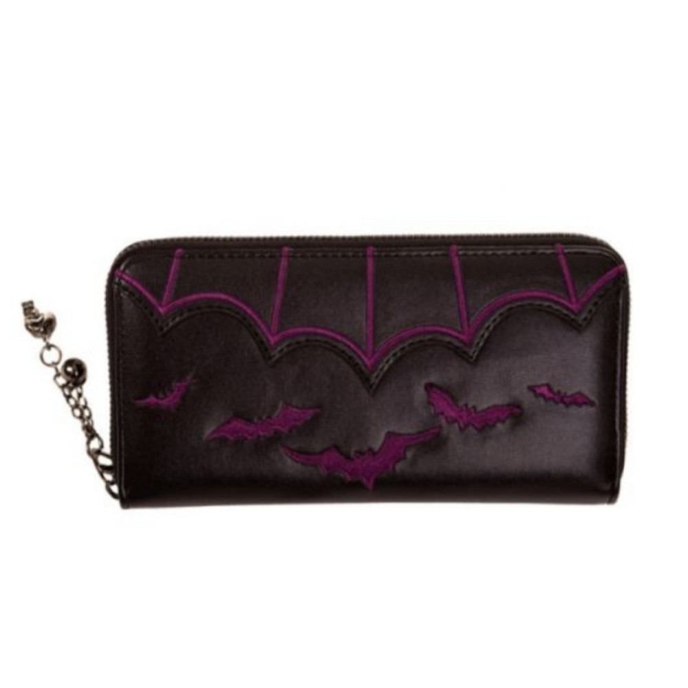 Banned Apparel Salem Wallet Purple Bats Gothic